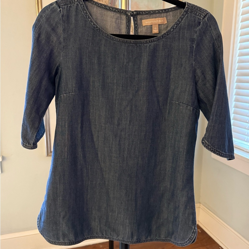 Banana Republic Indigo Denim Blouse